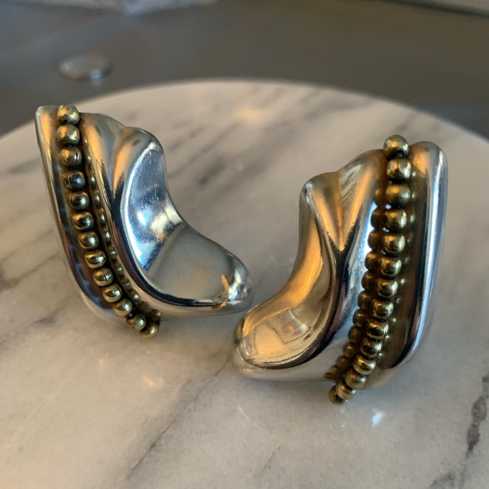 Vintage ORQUIDIA Silver 950 Clip On Earrings